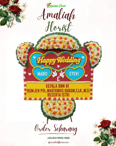 Karangan Papan Bunga Pernikahan di Cijujung